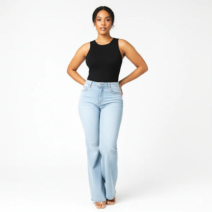 Butt Lifting Mid-Low Rise Straight-Leg Jeans